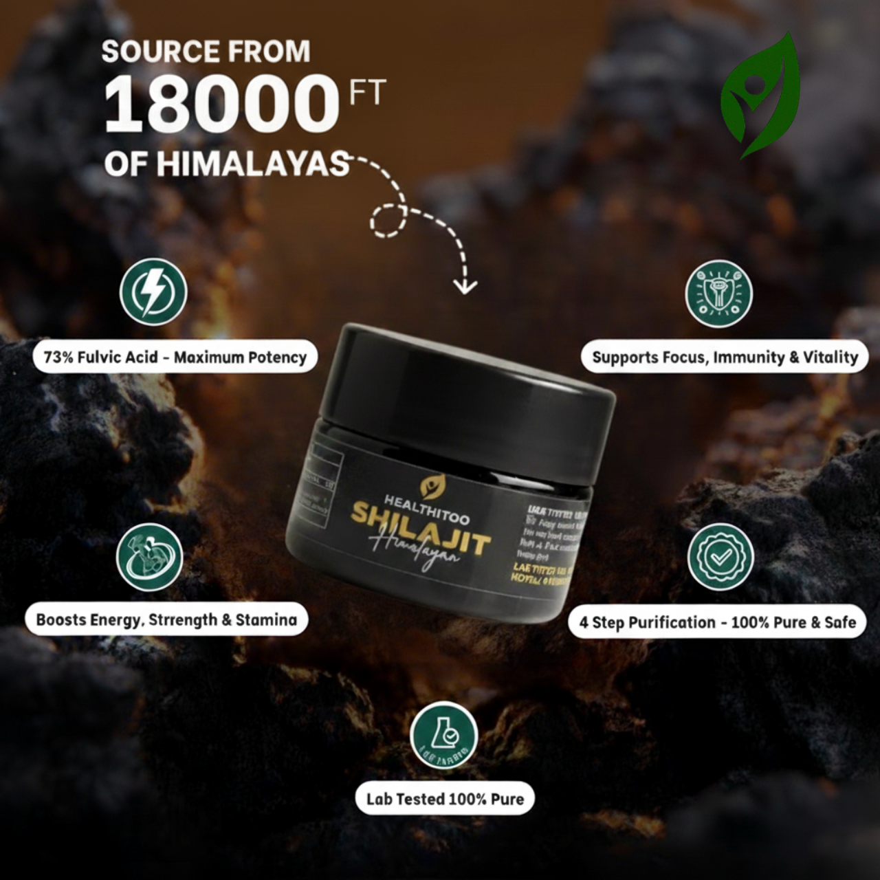 100% Orignal & Pure Aftabi Shilajit| Nature’s Gift, Counter Weakness & Increase Body Strength (Free Spoon inside)