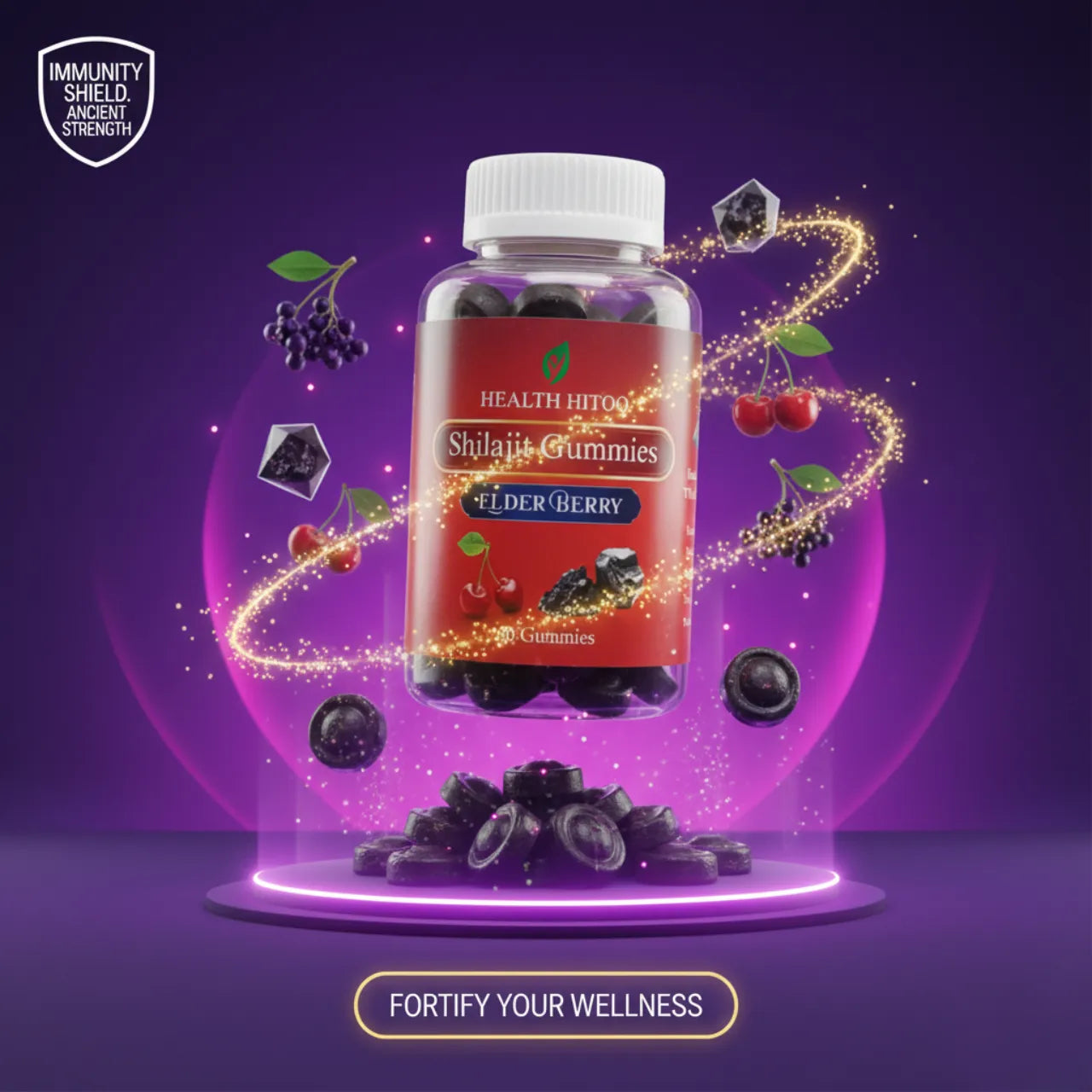 100% Pure Himalayan Shilajit Gummies (Honey & Ginger)