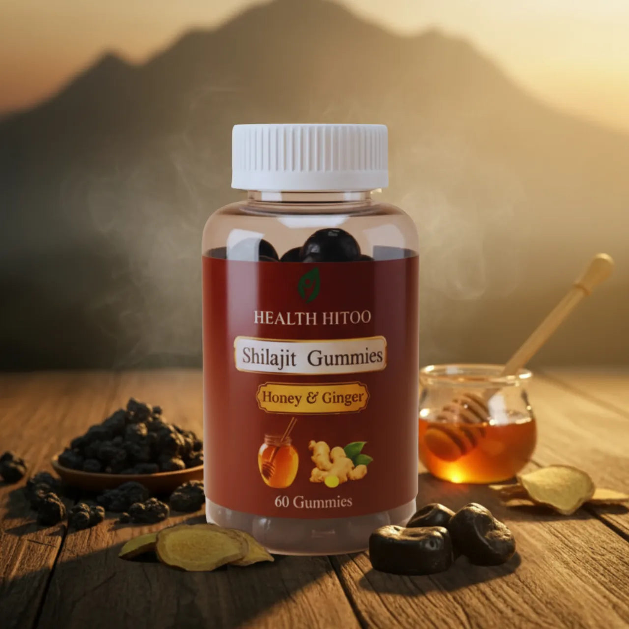 100% Pure Himalayan Shilajit Gummies (Honey & Ginger)